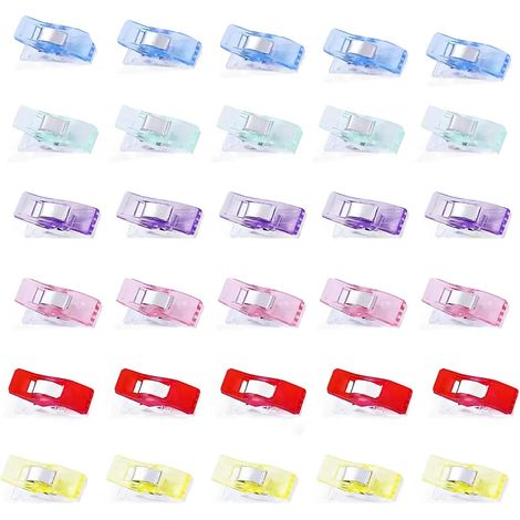 100 pezzi di clip per rotelle, clip per cucito, clip multifunzionali, clip per cucito fai da te, clip di plastica assortite (1/4)