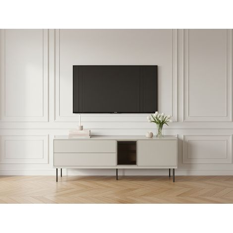 BOBOCHIC - Meuble TV 2 portes 2 tiroirs 161 cm ESPERA avec LEDS (1/5)