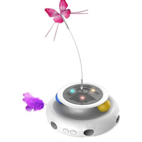 Intelligentes 3-in-1-Katzenspielzeug: Lustiger Ball mit Schmetterling und Federn, interaktives elektronisches Haustierzubehör (1/5)
