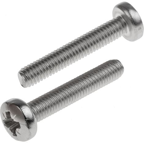 Vis à métaux RS PRO M6 à tête Cylindrique Pozidriv en Acier Inoxydable, 35mm ( Prix pour Sachet de 50 )