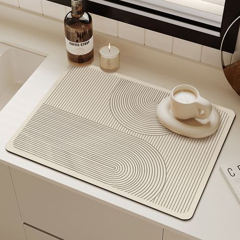 Geschirrtrockenmatte – Saugfähige Arbeitsflächenmatte für Kaffeemaschine und Geschirrständer –(40×60cm) (1/5)