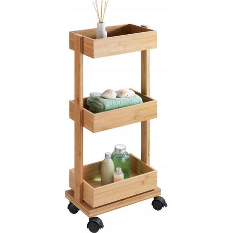 Zeller Tortona carrito para baño bambú marrón