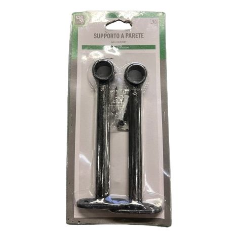 2PZ SUPPORTO ESTENDIBILE A PARETE D.20MMCOL.NERO-ARGENTO
