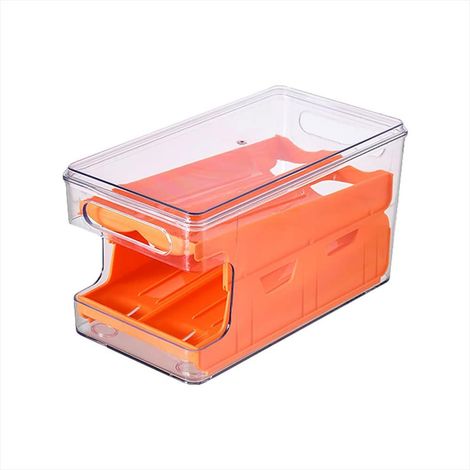 Boîte de rangement pour œufs avec rail coulissant, empilable et anti-choc, organiseur pour réfrigérateur et cuisine