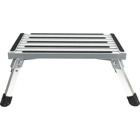 Taburete plegable para autocaravana, taburete de aleación de aluminio, patas de goma multifuncionales para autocaravana, SUV, camping y pesca.
