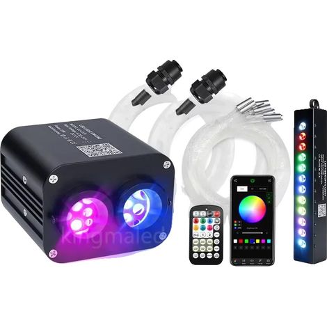 Luci a fibra ottica, controllo intelligente, effetto scintillante, spina accendisigari per auto, 2 pezzi misti 3M 460 (1/2)