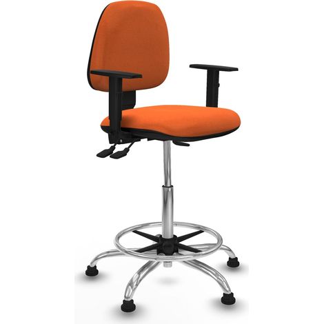 Sgabello da ufficio piqueras y crespo Isso arancione base cromata (1/2)