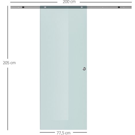 Glasschiebetür Schiebetür Glastür Zimmertür Mattglas 775 x 2050 mm (1/5)
