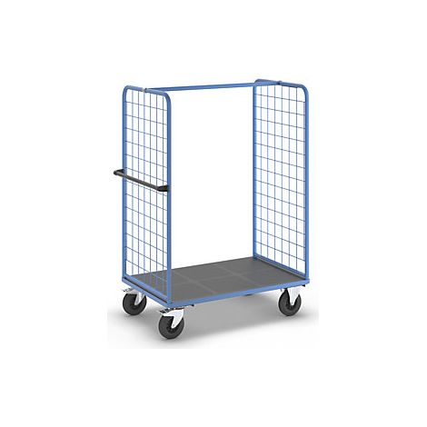 eurokraft pro  Carrello a ripiani con sponde grigliate  ruote
