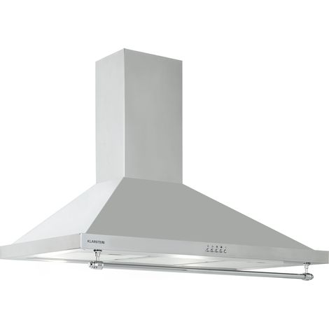 Klarstein Hotte Aspirante Cuisine 9 cm, Hotte Cheminée avec Filtres à Charbon, 61m³/h, 165W, Hotte de Cuisine en Acier Inoxydable avec Recirculation, Panneau de Commande, Eclairage LED, Classe A (1/5)