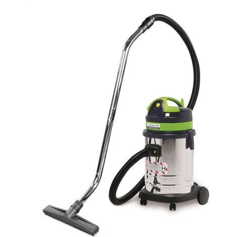 Aspirateur industriel à sec - Classe H - pour substances toxiques et dangereuses - cuve en acier inoxydable de 33 litres 1 moteur 1 kW 230 V Cleancraft DRYCAT 133 IC H-CLAS