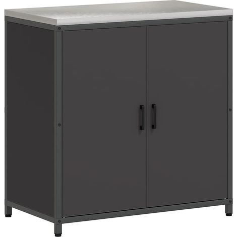 Meuble de rangement de cuisine avec étagère Noir Acier CFW22099 (1/5)