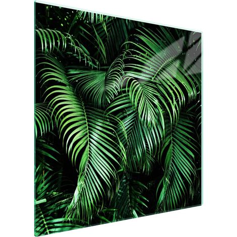 Piastra protettiva in vetro per piano cottura 50x52 Foglia (1/5)