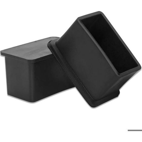 Lot de 16 embouts rectangulaires en PVC souple – Flexibles pour pieds de chaise/table 20 x 40 mm – Évite rayures et bruit – Noir