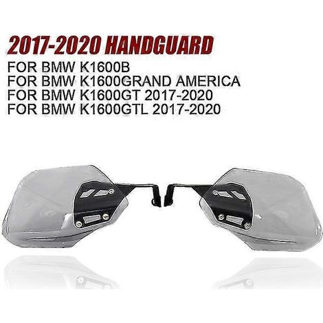 Protège-mains neufs pour moto BMW K1600B, K1600GT et K1600GTL : protection de guidon et de poignées (modèles 2017, 2018, 2019 et 2020) – Gris foncé (17-20 pouces). (1/5)