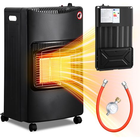 TolleTour Gasheizer 4200W Keramik, 3 Heizstufen, ODS & Kippschutz, inkl. Druckregler und Schlauch, 5 Rollen (1/5)