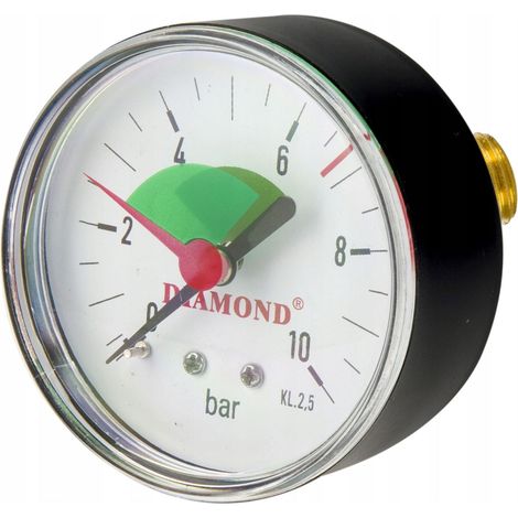 Manometer 63 mm Durchmesser, Messbereich 0–10 bar, HINTEN (1/2)