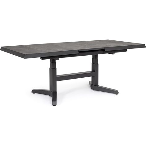Tavolo allungabile Robert struttura in alluminio, piano in ceramica da 143/183 x 88 cm -Nero (1/4)