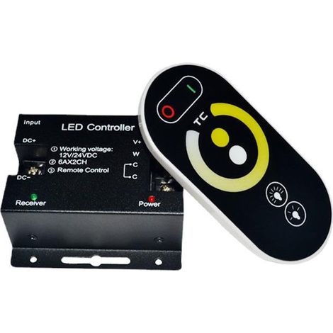 Contrôleur de température de couleur double, variateur tactile LED à variation continue, ruban lumineux, contrôleur de boîtier de couleur sans fil RF