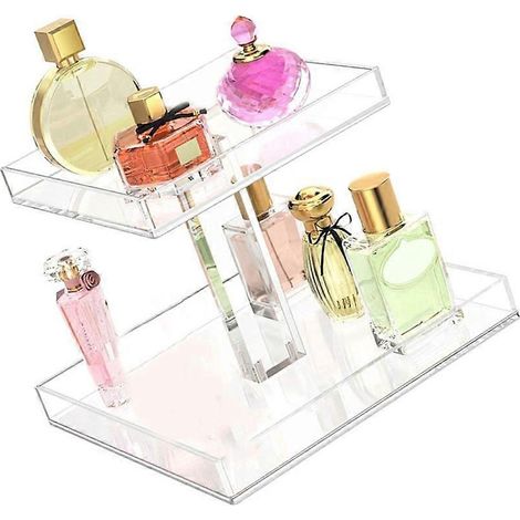 Plateau de rangement fonctionnel en acrylique pour maquillage, porte-cosmétiques pour les passionnées de beauté