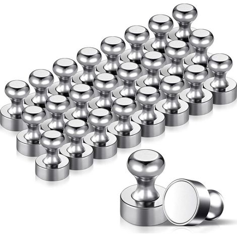 Aimants Bcc, lot de 18 aimants puissants en métal (12 x 16 mm) – Aimants en acier inoxydable pour réfrigérateur, tableaux d'affichage, réfrigérateurs, etc. – Boîte de rangement incluse (1/5)
