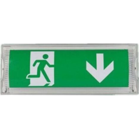 Lampe d'éclairage de secours à LED, avec batterie de secours jusqu'à 3 heures, Classe de protection : IP 65, Panneau d'indication de sortie/urgence, signe lumineux, Lumineux (1/5)