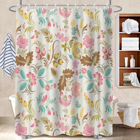 Rideau de douche en polyester 180x180 déco d‘intérieur cache baignoire pour éviter les moisissures dans une pièce humide (1/5)