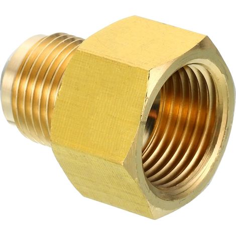 Connecteur Évasé Femelle 1/4" x 1/2" Mâle, Adaptateur en Laiton SAE à 45 Degrés, Raccord de Tuyau pour Conduite Gaz d'Air, Réfrigération, CVC - 5/8 inch (1/5)