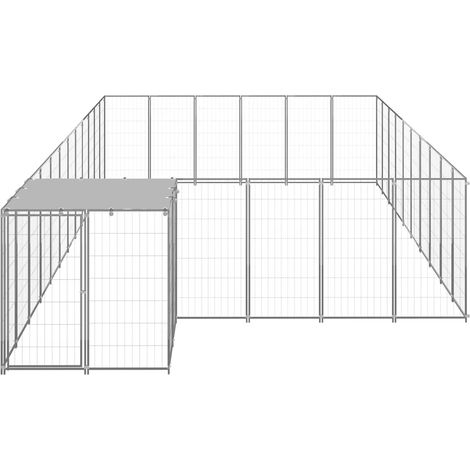 Maison Exclusive - Gabbia per Cani Argento 19,36 m² in Acciaio (1/5)