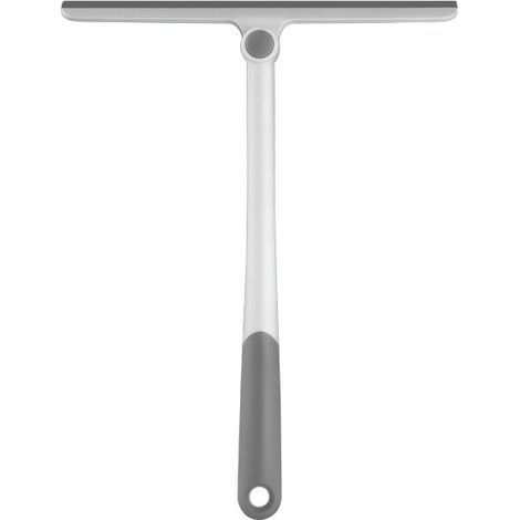 Raclette de Douche avec Long Manche Raclette de Fenêtre avec Trou Outils de Nettoyage ménagers - Gris (1/4)