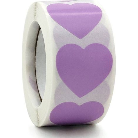 Etiquetas, 2 rollos (500 pegatinas por rollo), Pegatinas de corazón, Autoadhesivas, Etiquetas con forma de corazón, scrapbooking, etc, 2,5 cm (1/5)