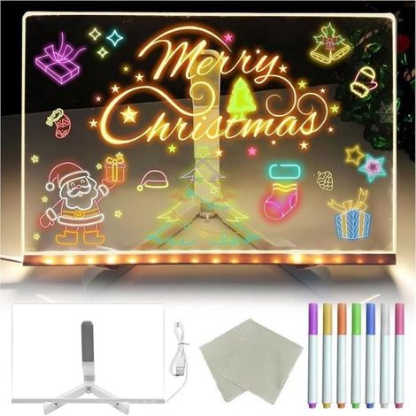 Tableau lumineux LED 30x20 cm – Message acrylique éclairant – Moderne – Cadeau créatif (1/5)