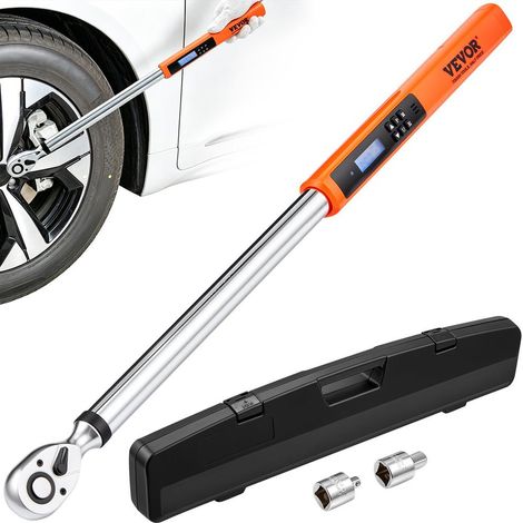 Précision ±2 % et anti-surcouple pour un serrage maîtrisé, clé de torsion numérique 1/2" pour auto (1/5)