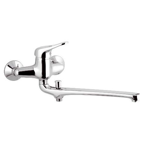 Rubinetto lavabo/vasca con bocca fusa e deviatore serie kiss (1/2)
