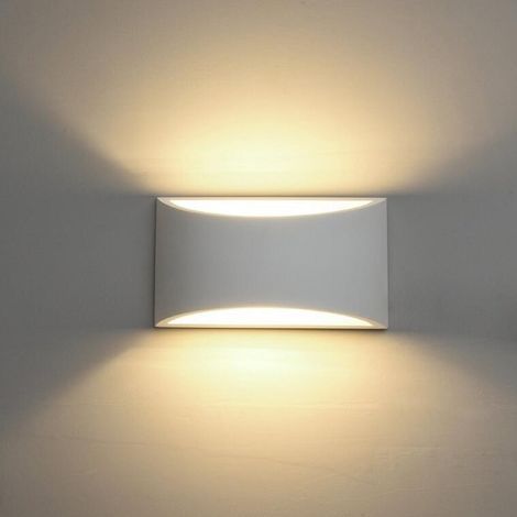 Applique murale LED semi-circulaire blanche 7W blanc chaud, design moderne avec éclairage vers le haut et le bas, luminaire décoratif pour couloir, entrée, chambre et salon (1/5)