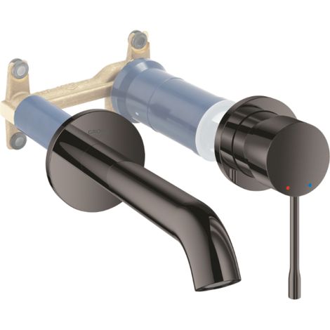 Mezclador monomando de lavabo Grohe de 2 orificios, talla M, Essence - Grafito + cuerpo empotrado
