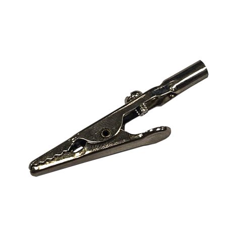 Pince crocodile, 4A, Argent, 9mm ( Prix pour Paquet de 10 )
