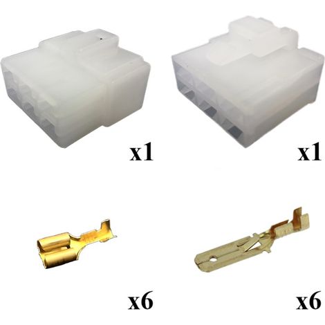 Kit Connettore Series 250 Faston 6 Maschio Femmina 6 Vie