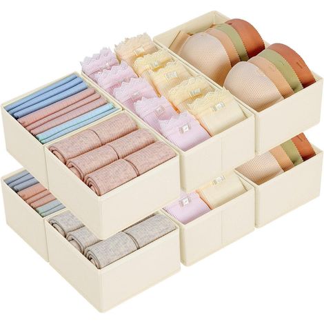 Homsorout Schubladen Organizer 8 Stück Aufbewahrungsboxen Unterwäsche Socken (1/5)