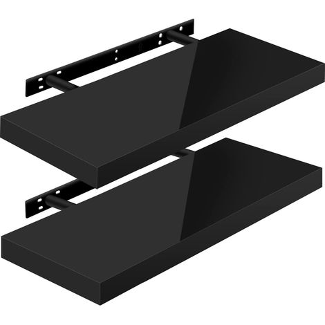 Lot de 2 Étagère Murale WOLTU, Tablette Murale, Étagère à Livres, Panneau de Bois, 100x22, 9x3, 8cm, Blanc, RG9482ws-2
