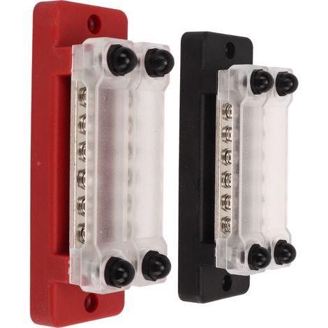 Bloc de distribution d'alimentation à bornes en acier inoxydable pour voiture, bateau, marine, 150 A, 300 V, noir et rouge (1/5)