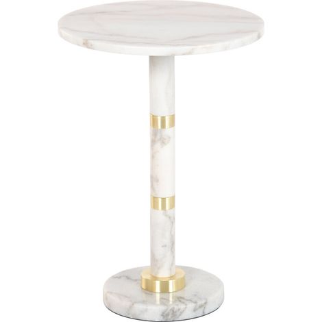 Mesita Auxiliar Marmol Metal 41X41X58 Blanco (1/5)
