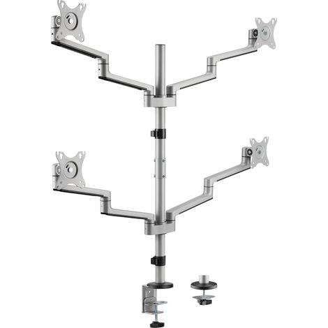 Support pour quatre écrans de 17 à 32 pouces en aluminium avec gestion des câbles (1/5)