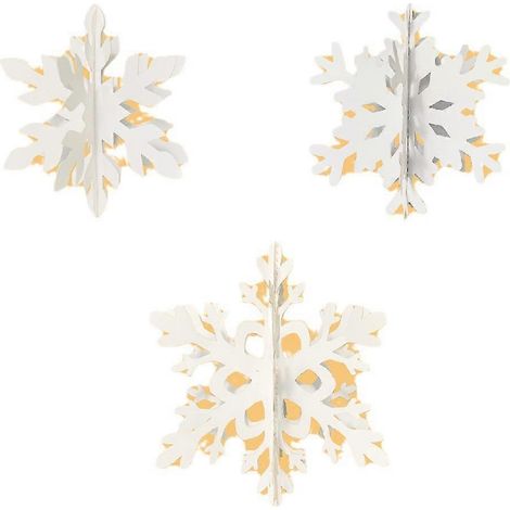 Ornement de Noël flocon de neige 3D, décorations vintage 2023 pour cheminée, intérieur et extérieur, sapin de Noël, décorations en liquidation, blanc (1/5)