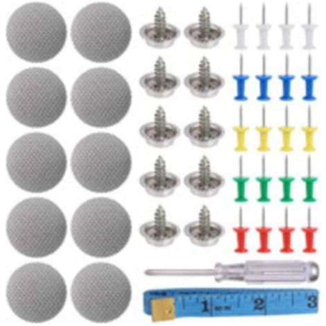 Kit de réparation de ciel de toit de voiture (65 pièces) - Réparation facile du ciel de toit de voiture en quelques étapes faciles, bouton de réparation du ciel de toit de voiture