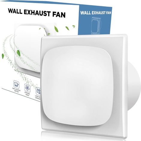 Ventilateur Extracteur d'Air 100mm avec Prise UE, Silencieux VMC Salle de Bain Étanche IP44, avec Clapet Anti-Retour, Économe en Énergie pour Salle de Bain, Cuisine, Bureau, WC, Garage (1/5)