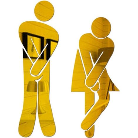 Abnehmbar 3d Spiegel Wandaufkleber Toilette Wc Schild aus Acryl mit Double Klebeband