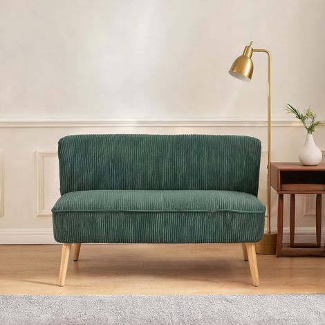 Canapé coloris vert en bois tissu mousse 117 x 56,5 x 77 cm (1/5)