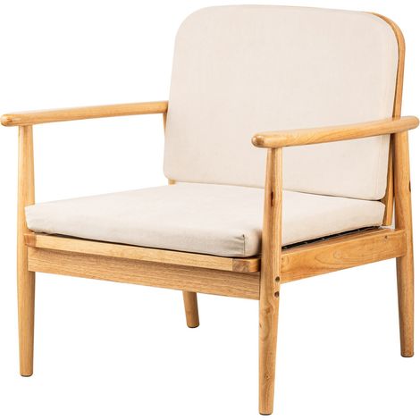 Nordlys - Fauteuil de Salon Scandinave avec Structure Bois et Tissu (1/5)