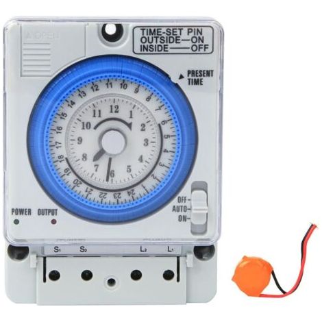 Relais de Commutation de Temps 24 Heures TB-388 minuterie mécanique AC220V 10A minuterie numérique Robuste pour Lampe (1/5)